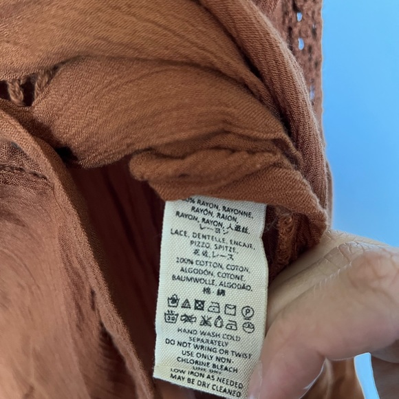 Free People Katie Bird Button down shirt size small - rust - Picture 7 of 7